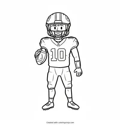 A coloring page of Drake Maye