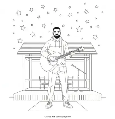 Drake Under The Stars Coloring Page