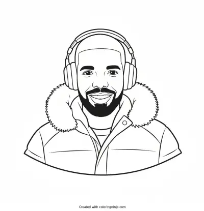 Drake In A Winter Coat Coloring Page