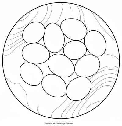 A coloring page of Easter