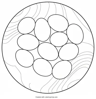 A coloring page of Easter