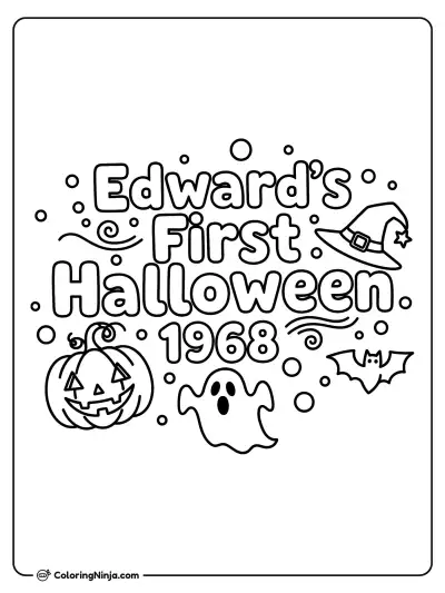 Edward's First Halloween 1968 Logo Coloring Page