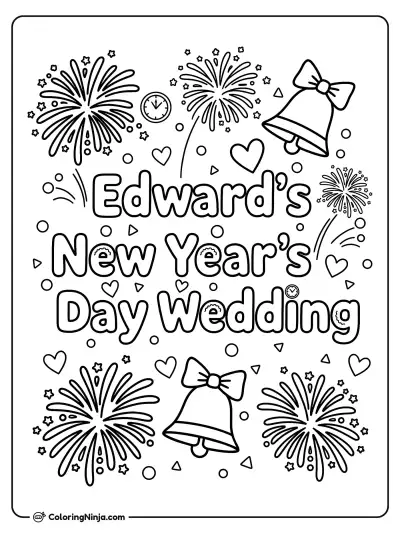 Edward's New Year's Day Wedding Coloring Page
