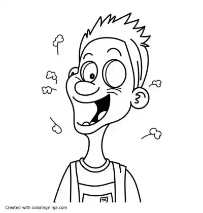 A coloring page of eerie caricature 