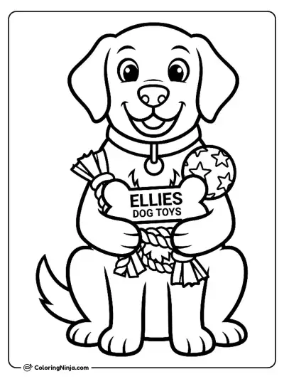 Ellie's Dog Toys Coloring Page