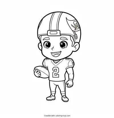 Emeka Egbuka Friendly Cartoon Coloring Page