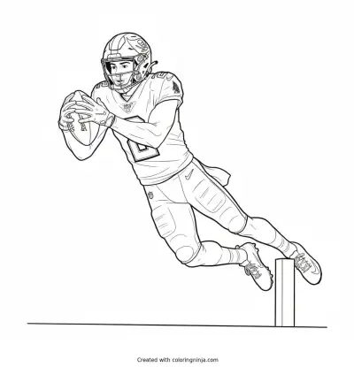 Emeka Egbuka Touchdown Catch Coloring Page