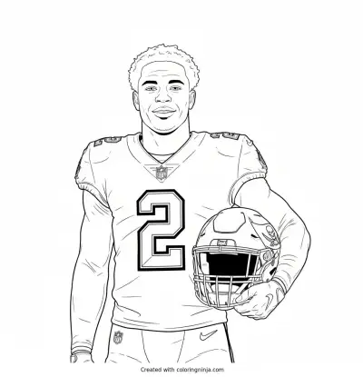 Emeka Egbuka Player Portrait Coloring Page