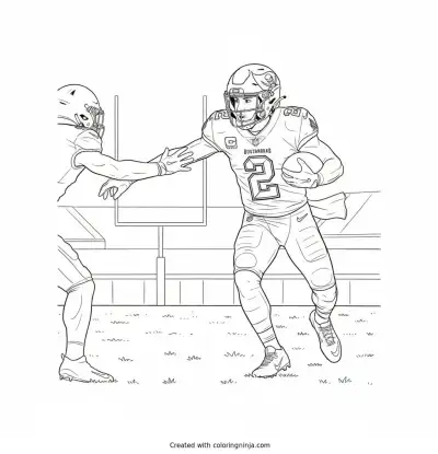 Emeka Egbuka Scrambling Past Defender Coloring Page