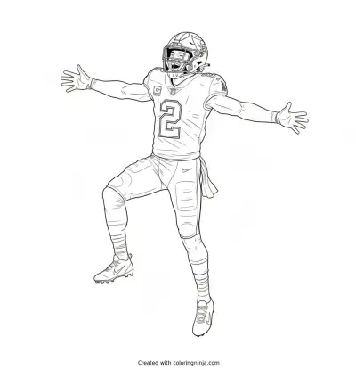 Emeka Egbuka Touchdown Celebration Coloring Page