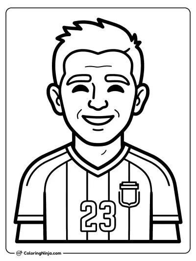 Emiliano Martinez Head and Shoulders Portrait Coloring Page