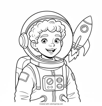 A coloring page of Emmet Johnson 