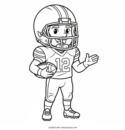 Fernando Mendoza Friendly Cartoon Player Coloring Page