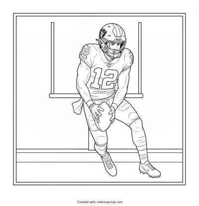Fernando Mendoza Touchdown Spike Celebration Coloring Page