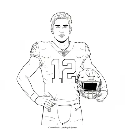 Fernando Mendoza Helmet Under Arm Coloring Page