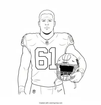 Fernando Mendoza Sideline Player Portrait Coloring Page