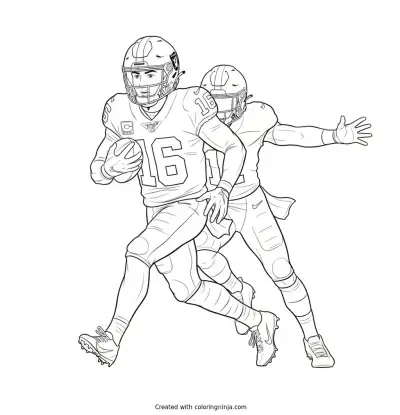 Fernando Mendoza Scrambling Past Defender Coloring Page