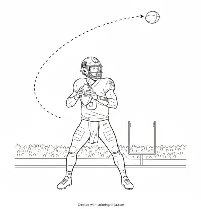 Fernando Mendoza Throwing Deep Pass Coloring Page