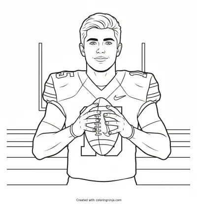 Fernando Mendoza Game Ready Pose Coloring Page