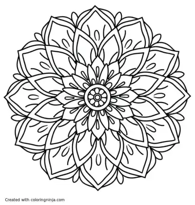 A coloring page of Floral mandala
