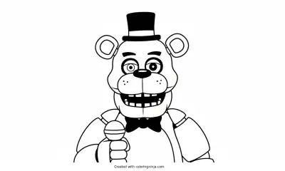 A coloring page of Fnaf