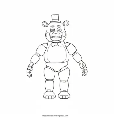 A coloring page of Fnaf