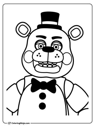 Retrato de frente de oso animatrónico FNAF