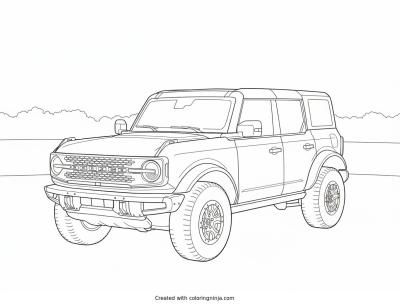 A coloring page of ford bronco