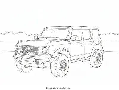A coloring page of ford bronco