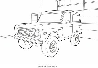 A coloring page of ford bronco