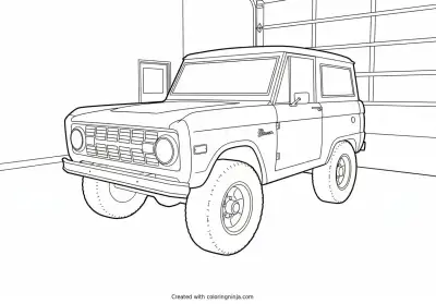A coloring page of ford bronco