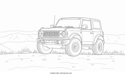 A coloring page of ford bronco