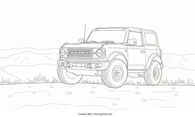 A coloring page of ford bronco