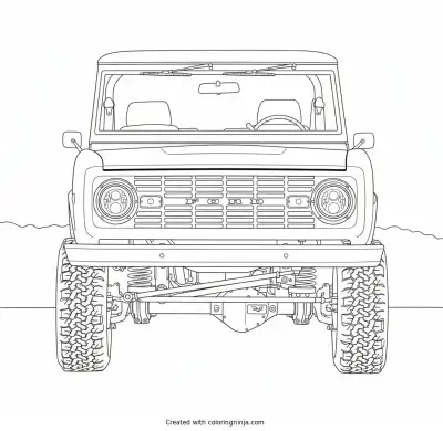 A coloring page of ford bronco