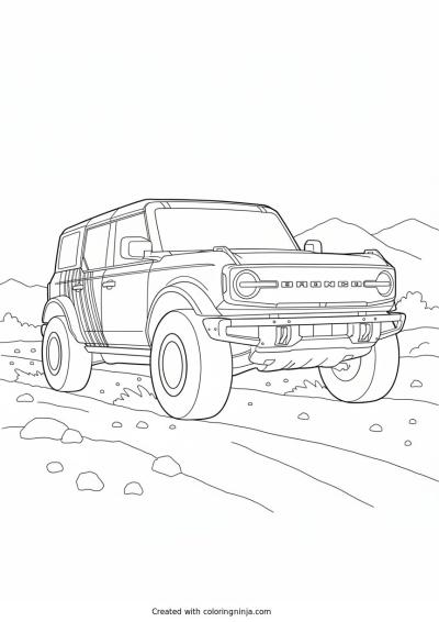 A coloring page of ford bronco