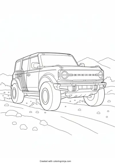 A coloring page of ford bronco