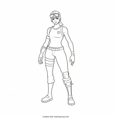 A coloring page of fortnite renegade rider