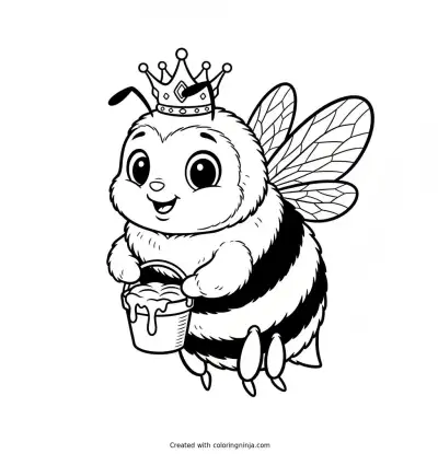 The Happy Honey Bee Coloring Page