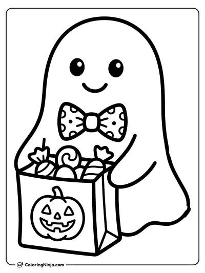 The Happy Trick or Treater Coloring Page