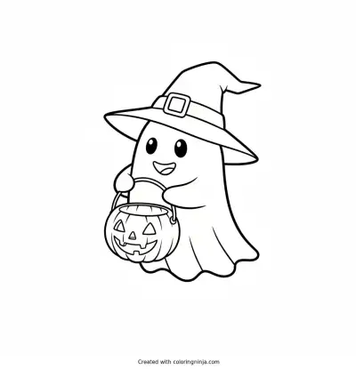 The Friendly Little Ghost Coloring Page