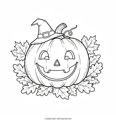 The Happy Jack-O-Lantern Coloring Page