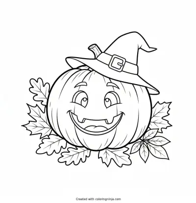 The Smiling Jack O Lantern Coloring Page