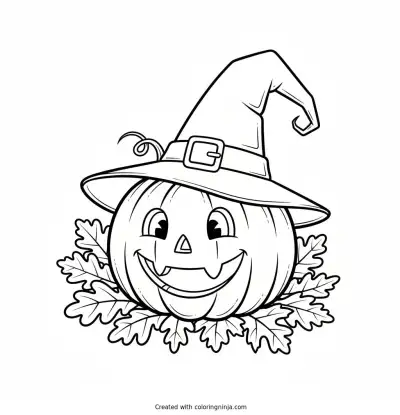 The Smiling Patch Pumpkin Coloring Page