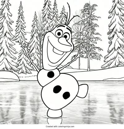 A coloring page of frozen