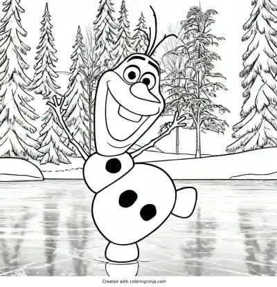 A coloring page of frozen