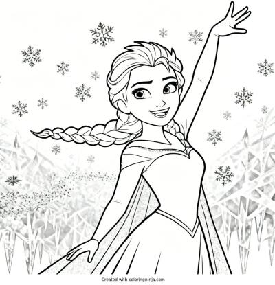 A coloring page of frozen