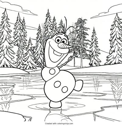 A coloring page of frozen