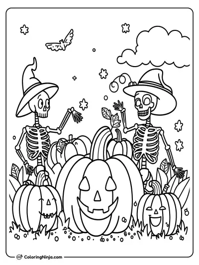 Fun Halloween Fair Adventure Coloring Page