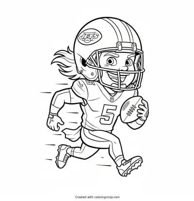 Garrett Wilson Cartoon Receiver Coloring Page