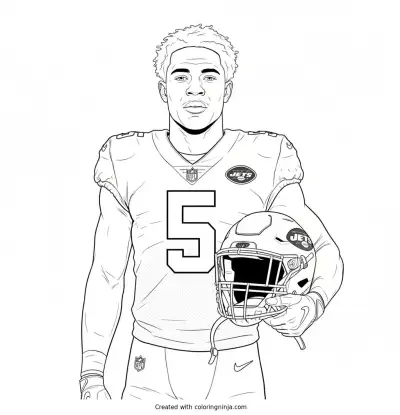 Garrett Wilson Player Portrait Coloring Page